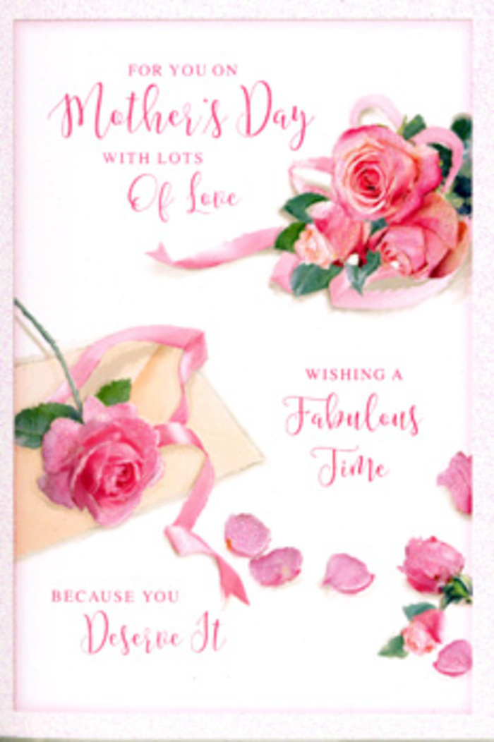 Viewed through a florist's eye, this Mother's Day card is laid out like a carefully balanced design board, translating the textures and tones of a bouquet into a still, contemplative scene. At its heart, three or more prominent pink roses are clustered together, their petals overlapping in tight yet soft spirals that suggest fully mature blooms at their peak. The colour palette is a symphony of blush and rose, with some petals so pale they approach ivory, while others carry a deeper, almost raspberry undertone. Surrounding these focal flowers are smaller roses and tender buds, spaced just enough to suggest air and light passing between them, similar to the open, relaxed style often requested by Old Ford families for Mother's Day. On the pristine white surface, individual petals are scattered like gentle confetti, their placement seemingly random yet visually balanced, echoing the quiet scatter of spring blossoms along Old Ford's quieter side streets. A narrow ribbon in a soft pastel shade winds through the heart of the arrangement, curling and looping with natural ease, its subtle sheen suggesting a satin or silk finish often used to tie off elegant hand-tied bouquets. Interwoven with the florals is fluid, handwritten calligraphy, the curves and flourishes of each letter conveying warmth and intimacy as it spells out Mother's Day wishes-love, appreciation, and a gentle reminder to rest. The lighting is even and soothing, without harsh contrasts, giving the impression that the card is resting in soft daylight near a window overlooking nearby Victoria Park. The overall impression is one of refined simplicity and heartfelt emotion, making this card an ideal companion to a fresh floral delivery in Old Ford.