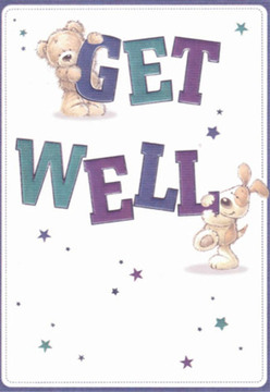Overflowing with the hopeful ambiance of Old Ford, this charming get well card illustration brings comfort the moment you see it. A cuddly teddy bear, perched at the top of the word 'GET,' and a delightful puppy, nuzzling the bold 'WELL,' become instant messengers of kindness and support. Their soft, rounded features and expressive, joyful eyes communicate a deep well of emotional warmth-an echo of the genuine smiles shared in local Old Ford markets and bakeries. Lively text, rendered in deep purples and teals, grabs the viewer's attention and adds a flourish of creative flair. Scattering throughout the crisp white background, twinkling stars suggest possibility and a dash of magic-just as a bouquet from a skilled Old Ford florist carries unspoken encouragement. The image's inviting brightness offers the kind of fresh reassurance needed during recovery. As in a thoughtfully crafted arrangement meant to lift the spirits along Wick Lane or near Roman Road, every detail here is tender and deliberate, a visual experience designed to nurture and comfort loved ones in Old Ford.